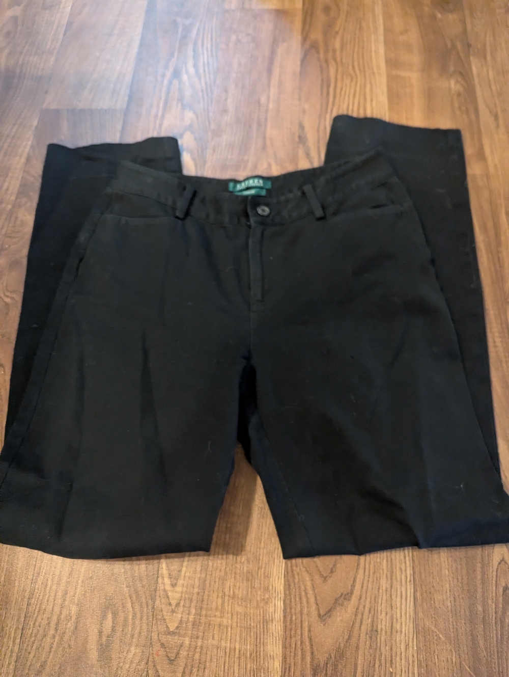 Lauren Ralph Lauren Caitlin Pants Women Sz 2 Black Cotton 28w x 29 Elastic